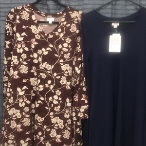 2 LulaRoe Emily dress nwot And nwt